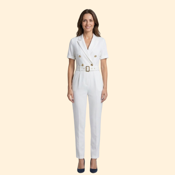 Women’s Chic Jumpsuit Double-Breasted Design