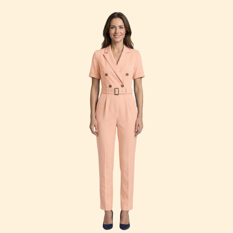 Women’s Chic Jumpsuit Double-Breasted Design