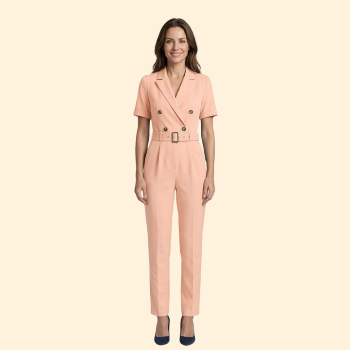 Women’s Chic Jumpsuit Double-Breasted Design