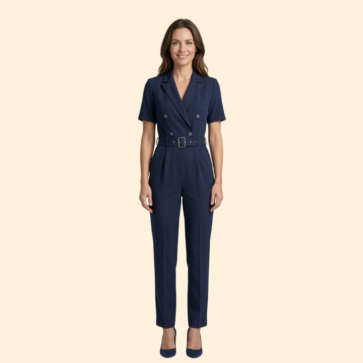 Women’s Chic Jumpsuit Double-Breasted Design