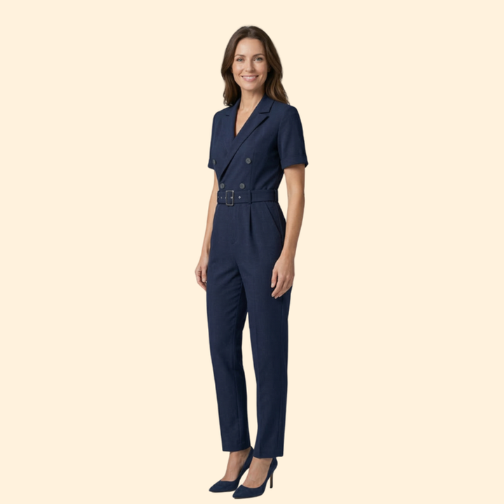Women’s Chic Jumpsuit Double-Breasted Design