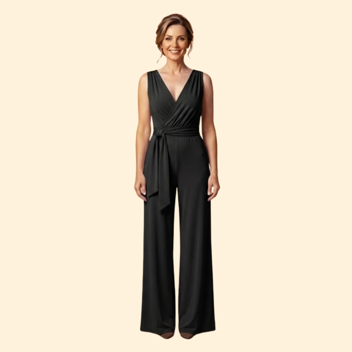 Women’s Chic Jumpsuit with Deep V Neckline