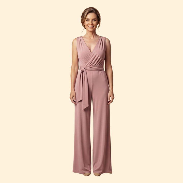 Women’s Chic Jumpsuit with Deep V Neckline