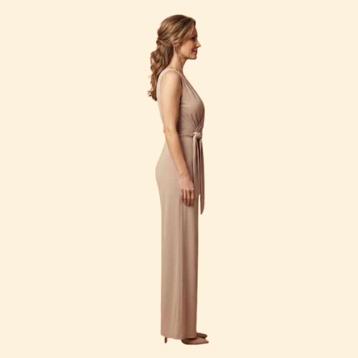 Women’s Chic Jumpsuit with Deep V Neckline