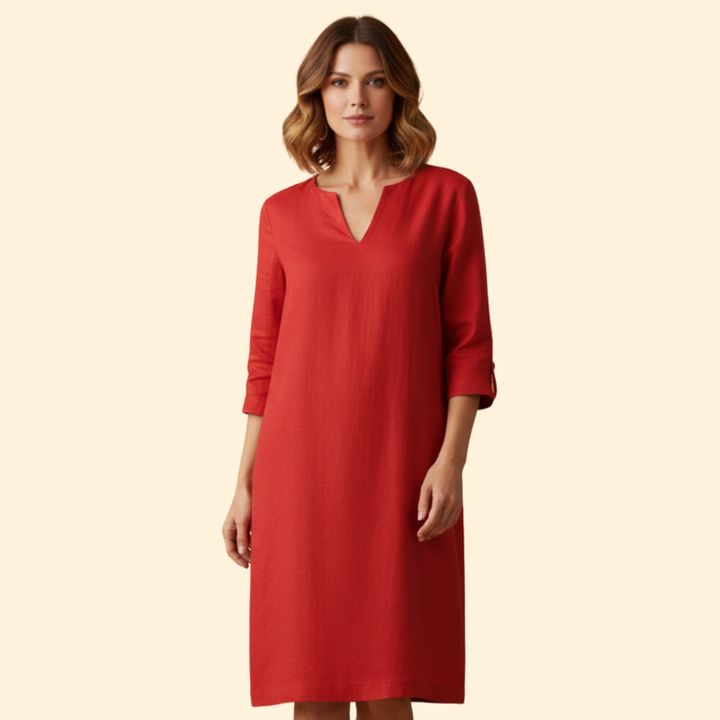 Women's Chic V-Neck Midi Dress