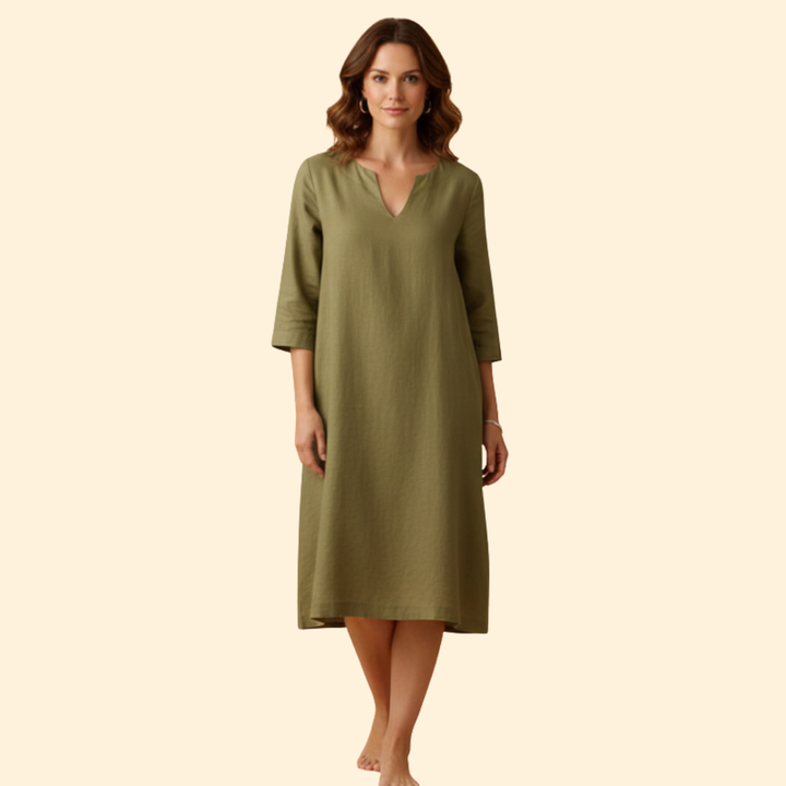 Women's Chic V-Neck Midi Dress
