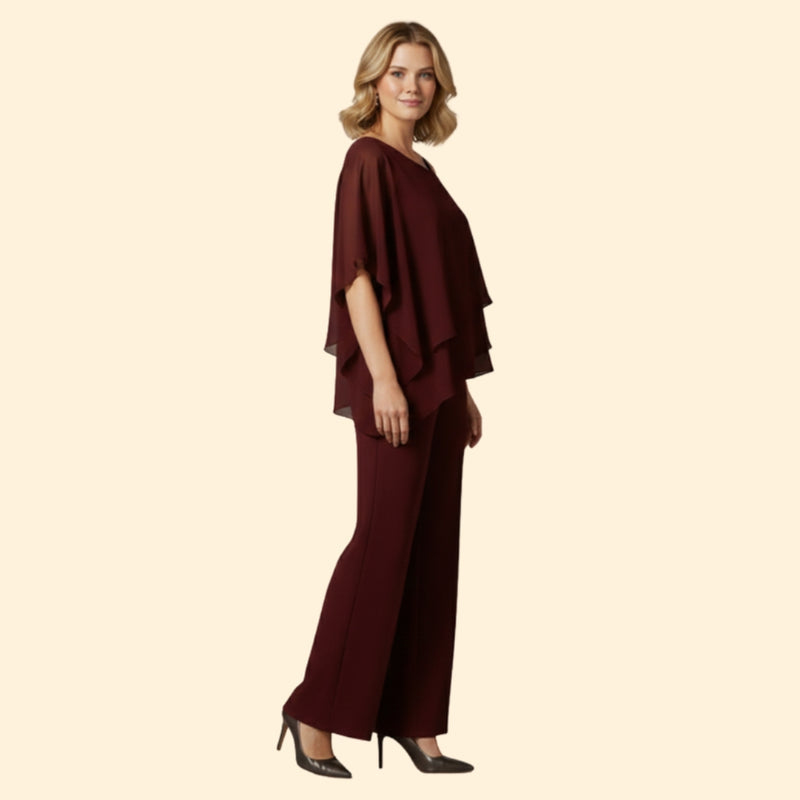 Women’s Chiffon Set with Off-Shoulder Top