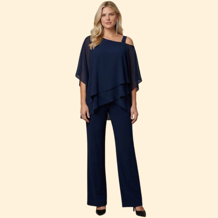 Women’s Chiffon Set with Off-Shoulder Top