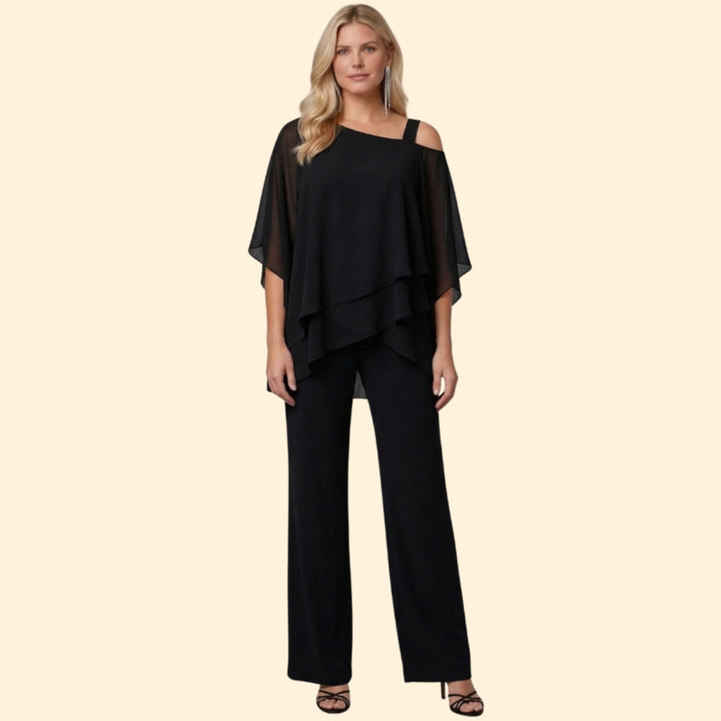 Women’s Chiffon Set with Off-Shoulder Top
