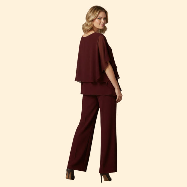 Women’s Chiffon Set with Off-Shoulder Top