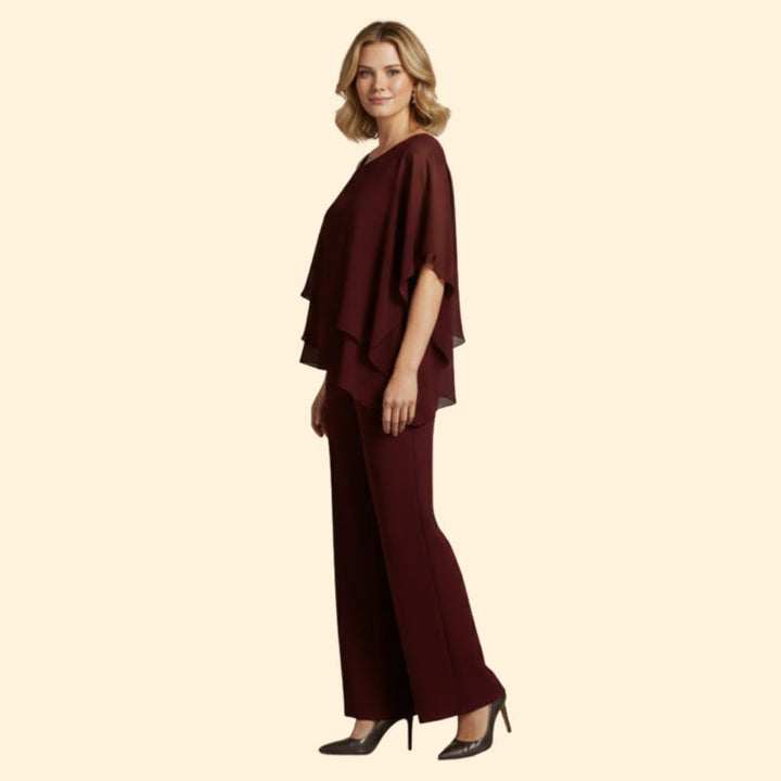 Women’s Chiffon Set with Off-Shoulder Top