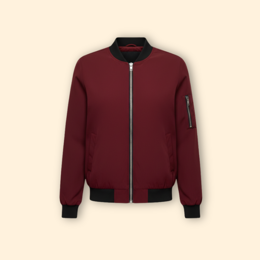 Women’s Bomber Jacket with Ribbed Cuffs