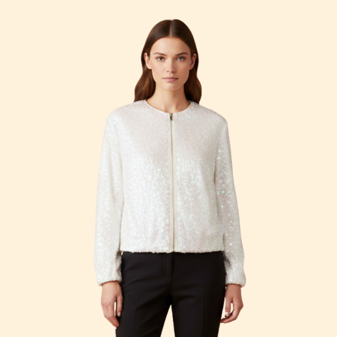 Women’s Bomber Jacket with Sequin Shell