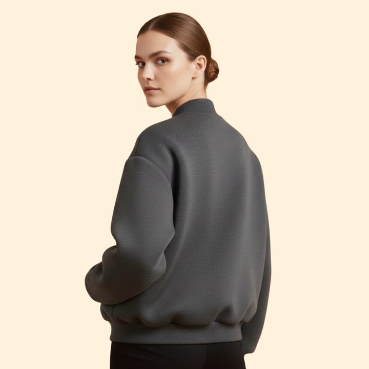 Women’s Bomber Jacket with Oversized Sleeve Design