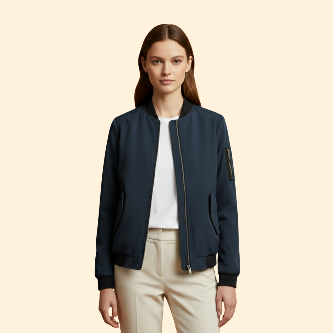 Women’s Bomber Jacket with Ribbed Cuffs