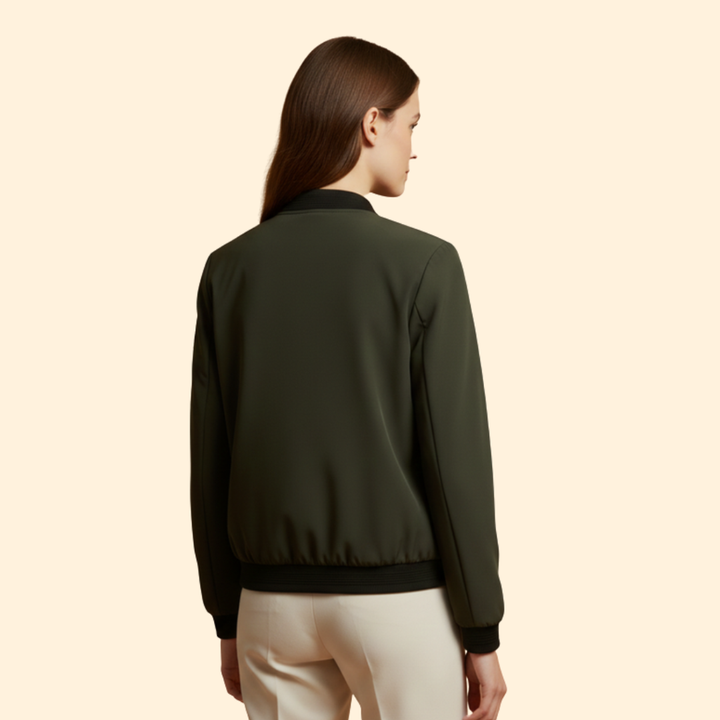 Women’s Bomber Jacket with Ribbed Cuffs