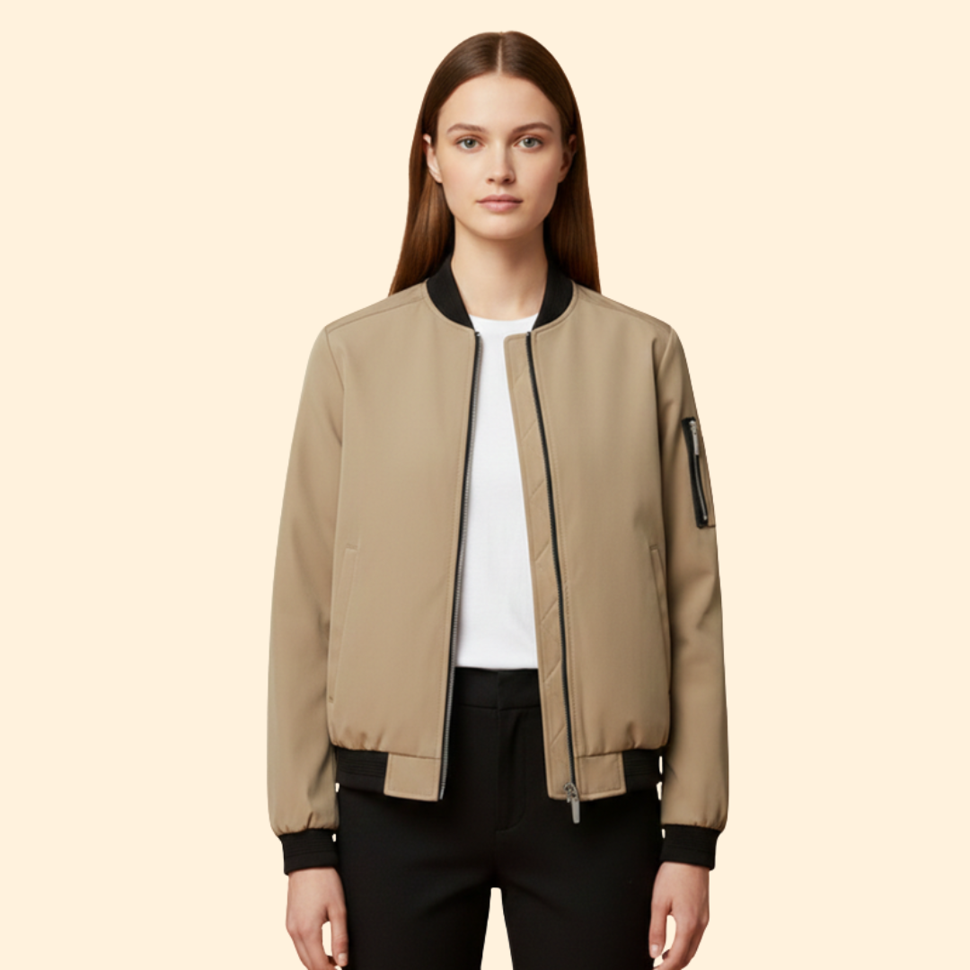 Women’s Bomber Jacket with Ribbed Cuffs