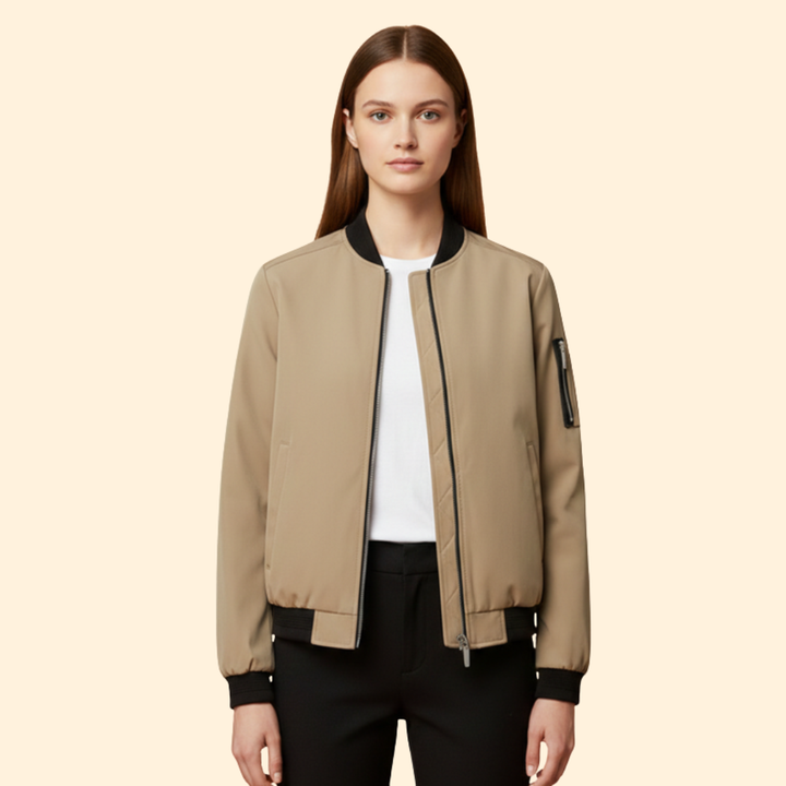 Women’s Bomber Jacket with Ribbed Cuffs