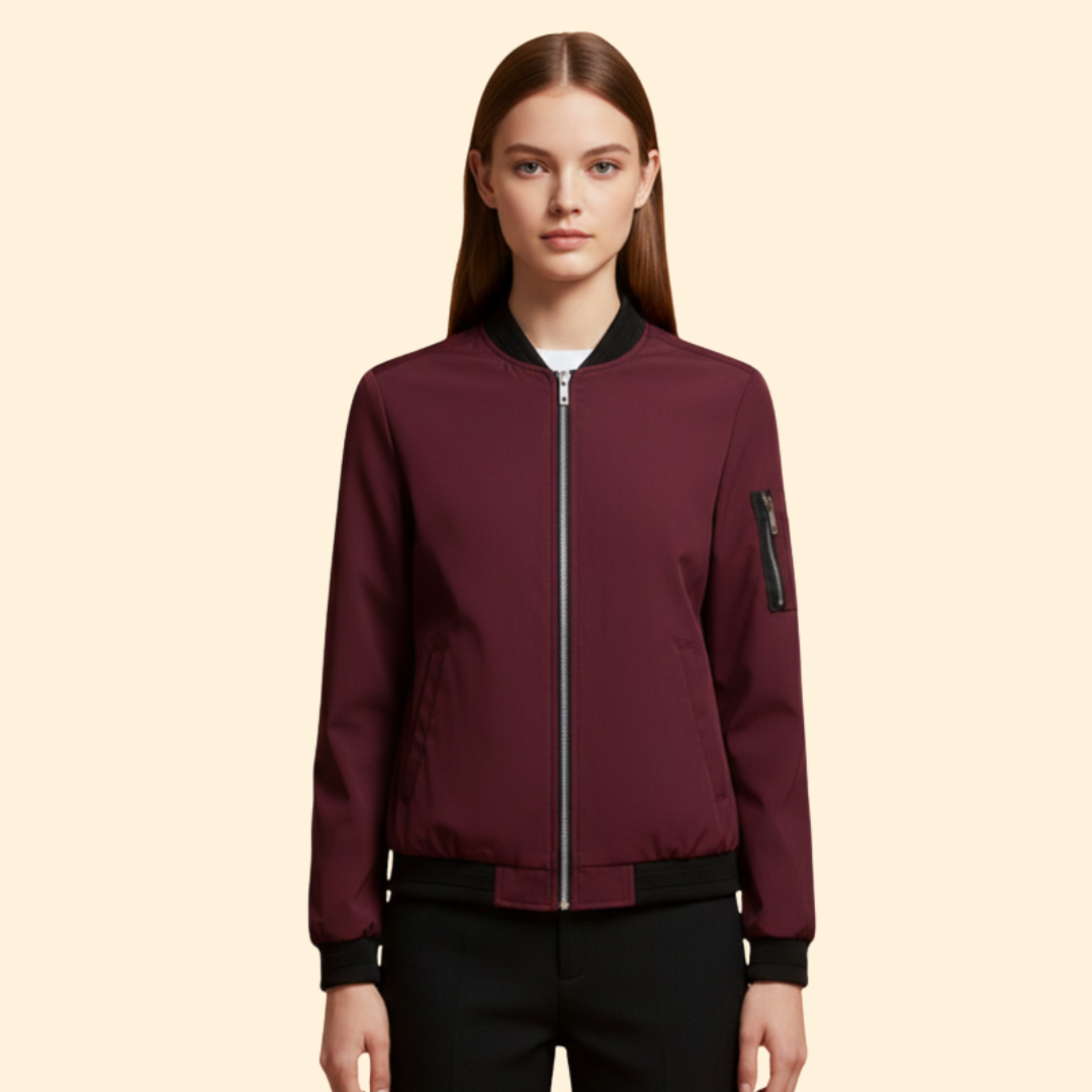 Women’s Bomber Jacket with Ribbed Cuffs