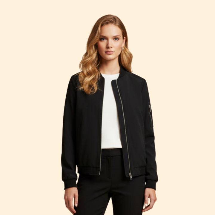 Women’s Bomber Jacket with Ribbed Cuffs