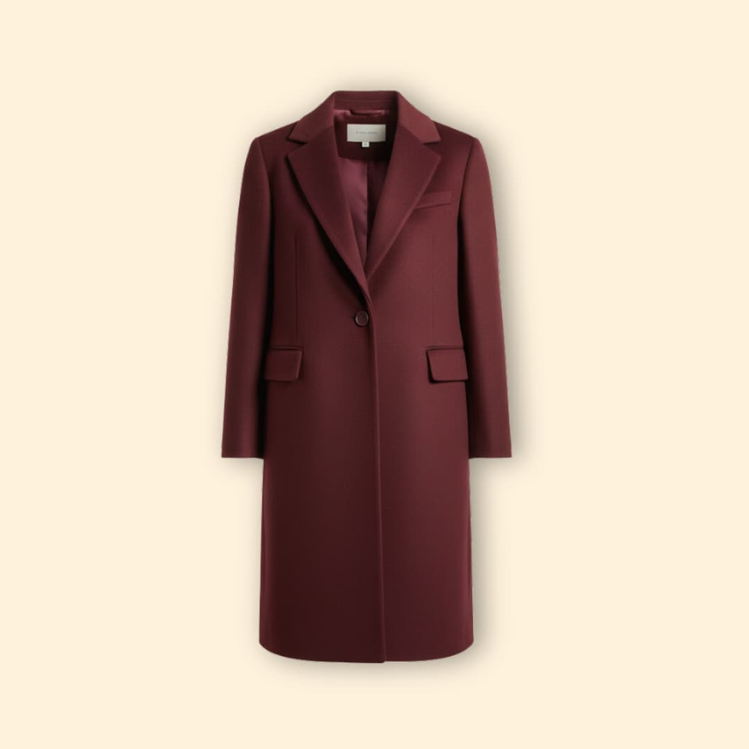 Women’s Long Coat with Streamlined Silhouette
