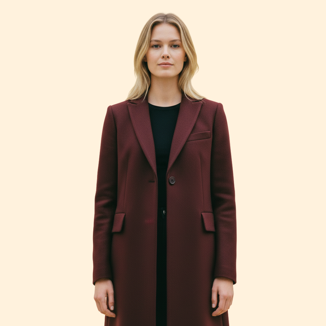 Women’s Long Coat with Streamlined Silhouette