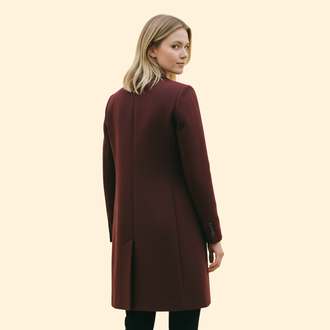 Women’s Long Coat with Streamlined Silhouette
