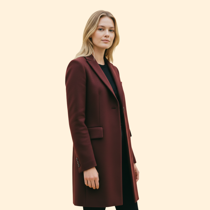 Women’s Long Coat with Streamlined Silhouette
