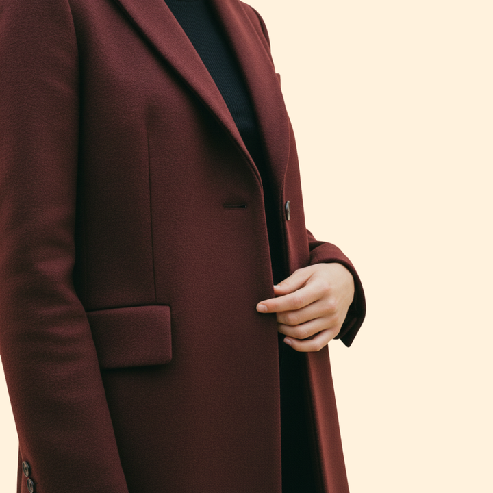 Women’s Long Coat with Streamlined Silhouette