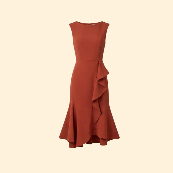 Women’s Cocktail Dress with Side Ruffle