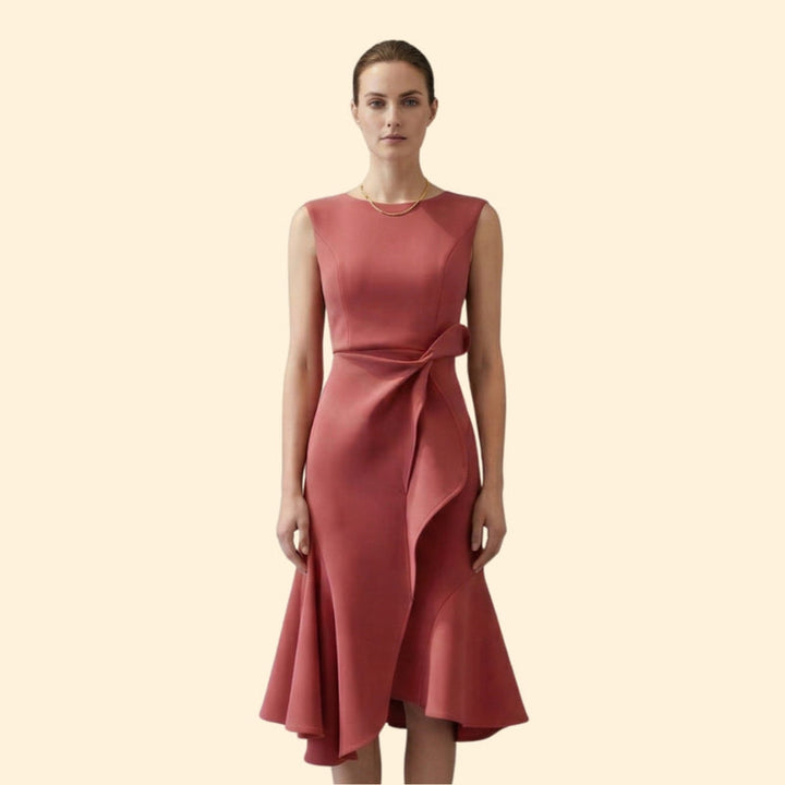 Women’s Cocktail Dress with Side Ruffle