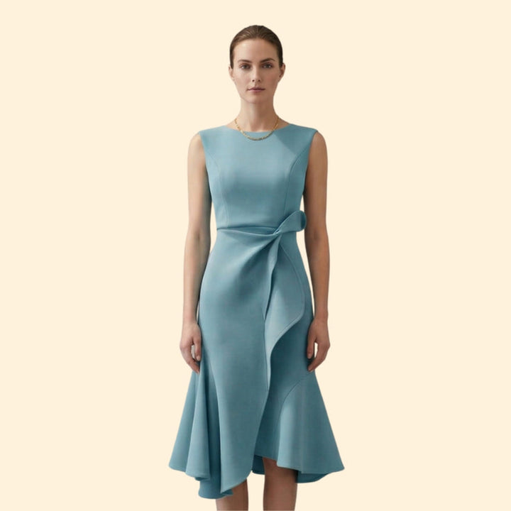 Women’s Cocktail Dress with Side Ruffle