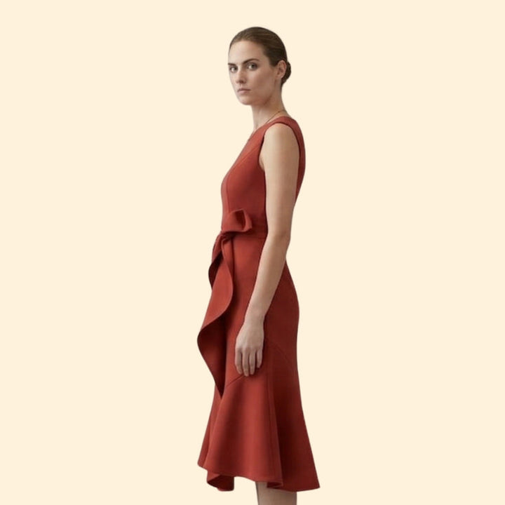 Women’s Cocktail Dress with Side Ruffle