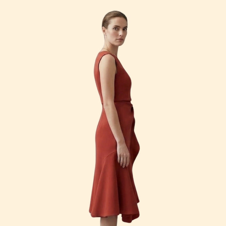 Women’s Cocktail Dress with Side Ruffle