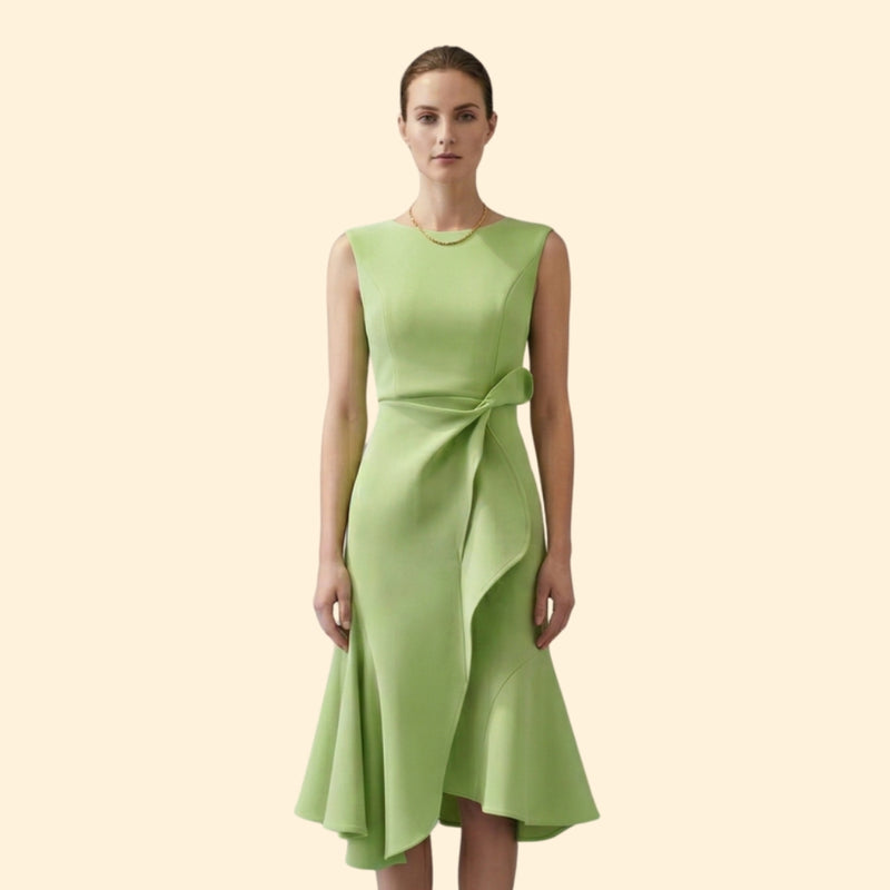 Women’s Cocktail Dress with Side Ruffle