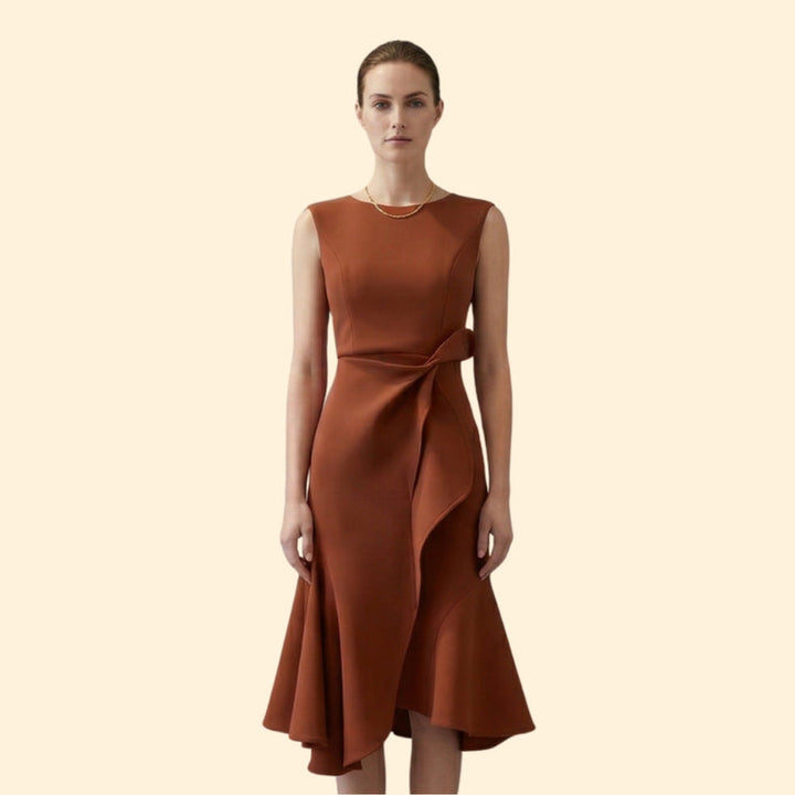 Women’s Cocktail Dress with Side Ruffle