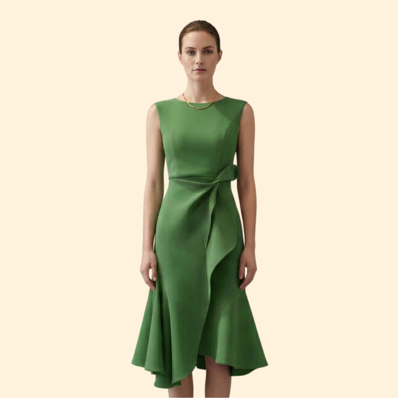 Women’s Cocktail Dress with Side Ruffle