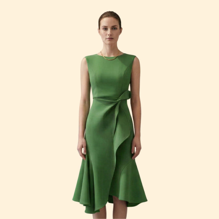 Women’s Cocktail Dress with Side Ruffle