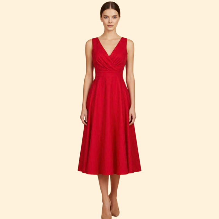 Women's Cocktail Dress with Sleeveless Design
