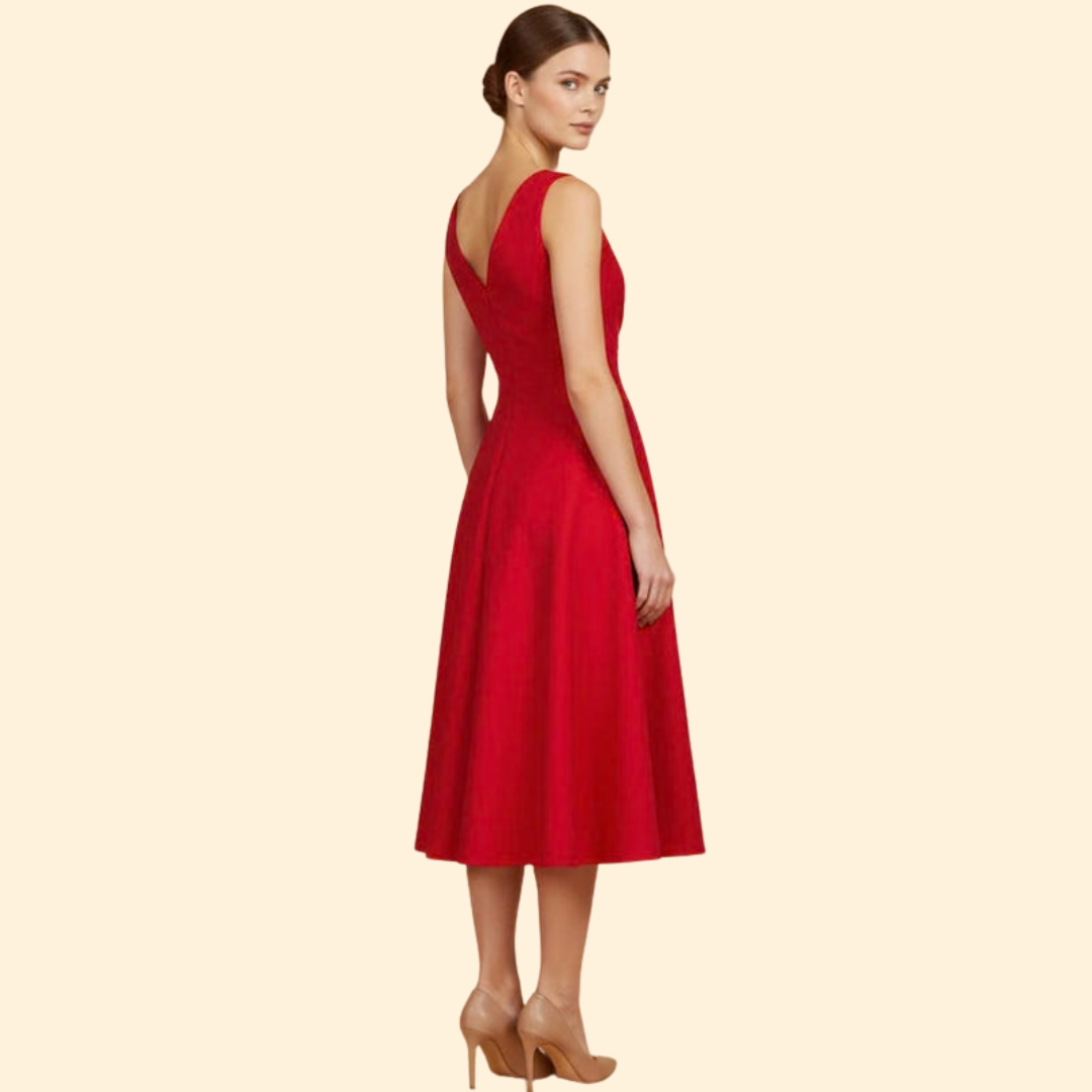 Women's Cocktail Dress with Sleeveless Design