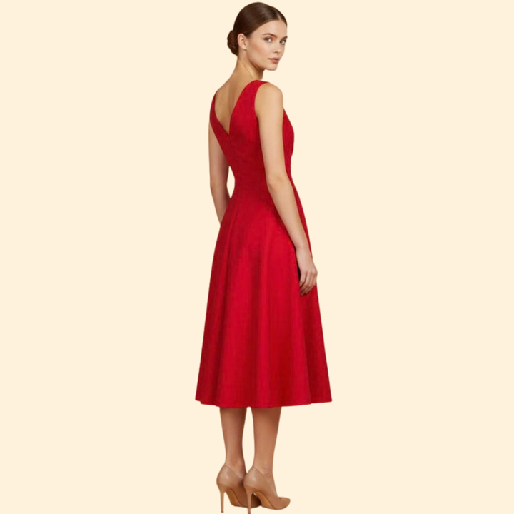 Women's Cocktail Dress with Sleeveless Design