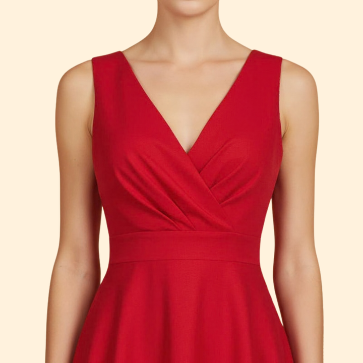 Women's Cocktail Dress with Sleeveless Design