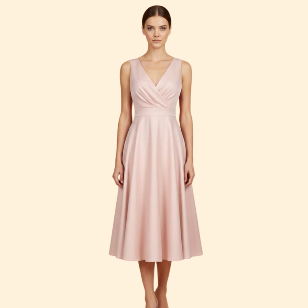Women's Cocktail Dress with Sleeveless Design