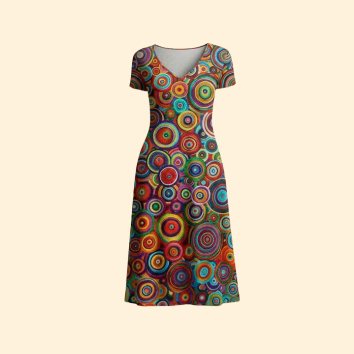 Women's Colorful Dress with Abstract Print