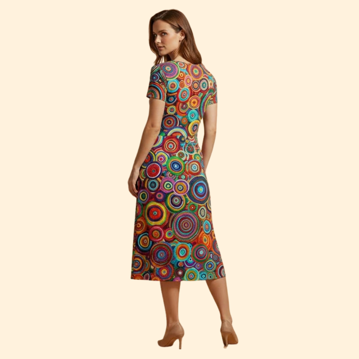 Women's Colorful Dress with Abstract Print