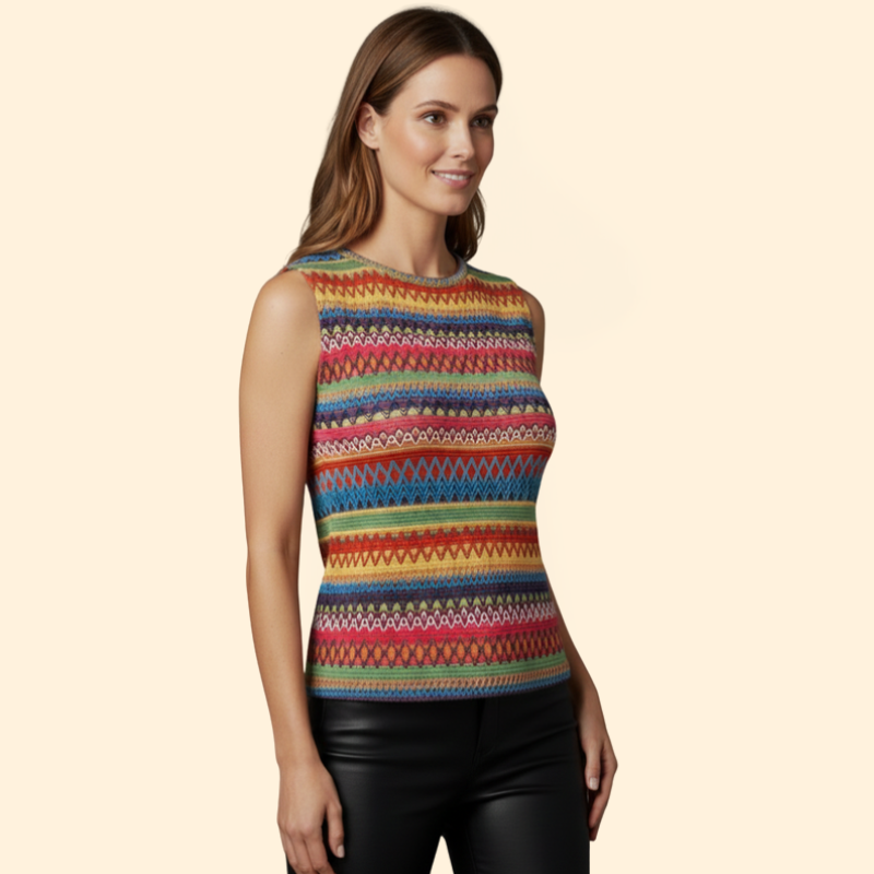 Women’s Tank Top with Geometric Stripe Pattern