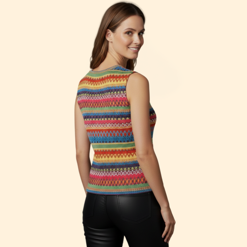Women’s Tank Top with Geometric Stripe Pattern