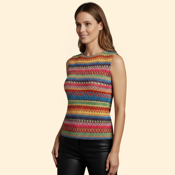 Women’s Tank Top with Geometric Stripe Pattern