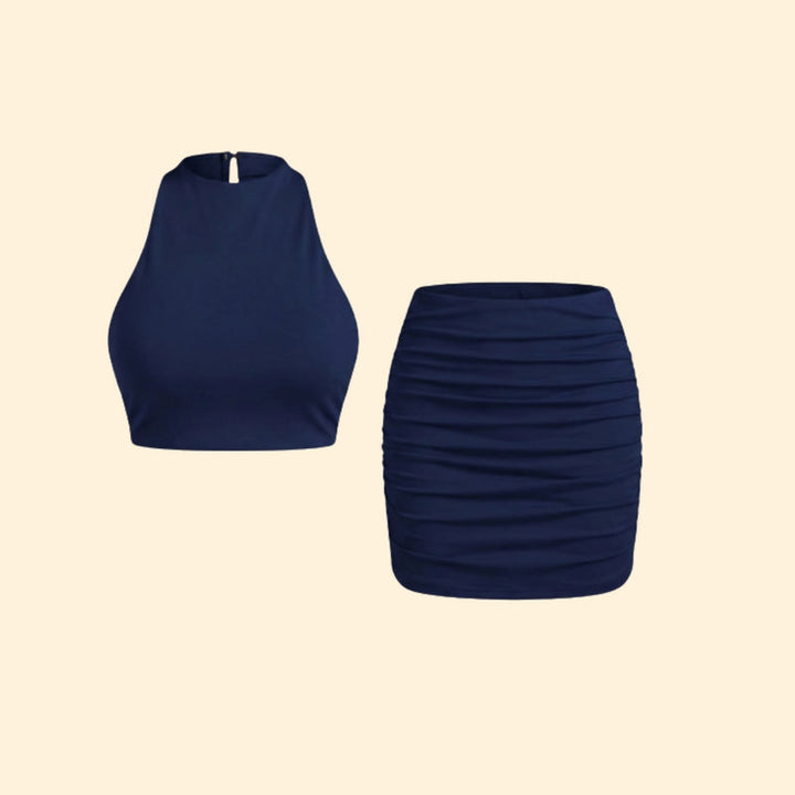 Women’s Crop Top with Ruched Skirt
