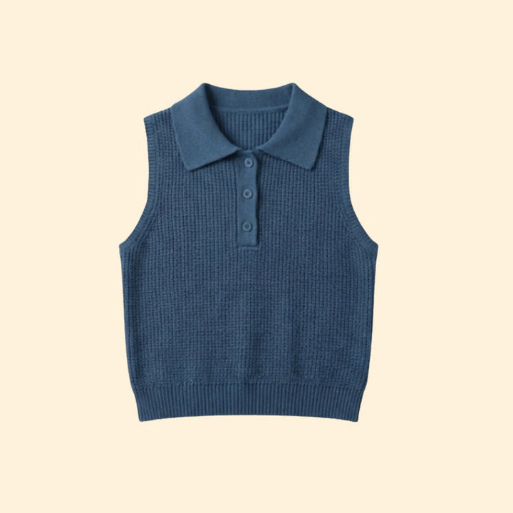 Women's Cropped Polo Sleeveless Top